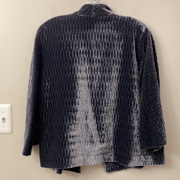 Eileen Fisher Silk Velvet Quilted Open Blazer/Jacket Topper Size Medium - Picture 10 of 10
